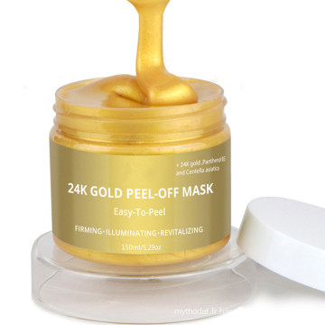 Masque facial de soin de peau de collagène organique de marque de distributeur de masque d&#39;or d&#39;OEM 24K